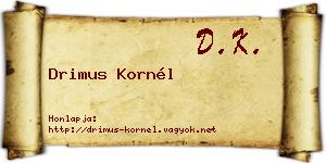 Drimus Kornél névjegykártya