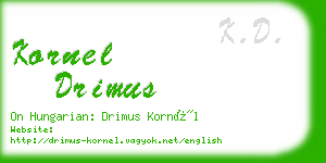 kornel drimus business card